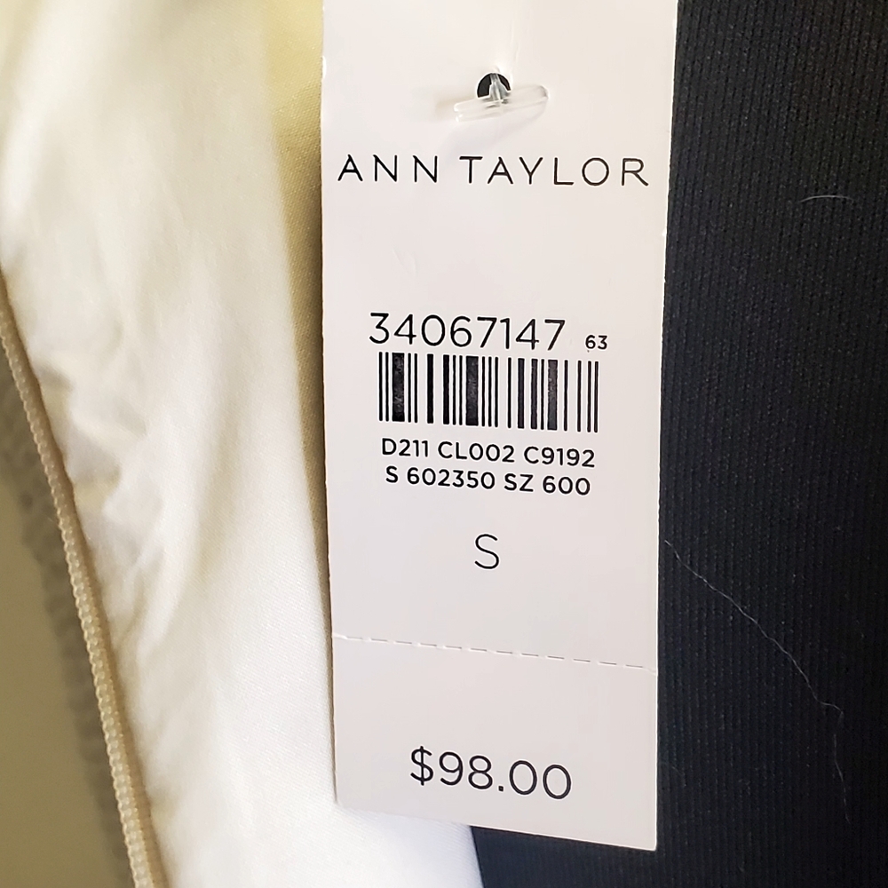 Ann Taylor Fringe Tweed Wool White Blouse Crew Neck Size S - Picture 14 of 15